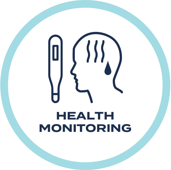 Please monitor your symptoms and check your temperature! If you are running a fever or have symptoms of illness, please stay home.